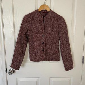 Tweed Blazer Burgundy